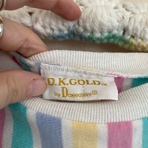 Vintage DK Gold 80s Women’s Striped Top - Picture 3 of 3